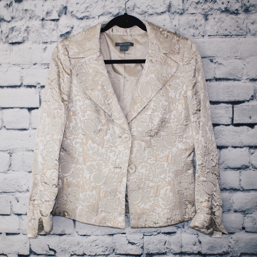 Ann Taylor Gold/Cream Blazer